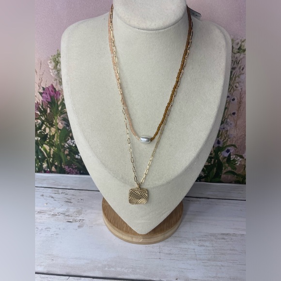 The Sak Jewelry - NWT Brown & Gold Tone The Sak Necklace